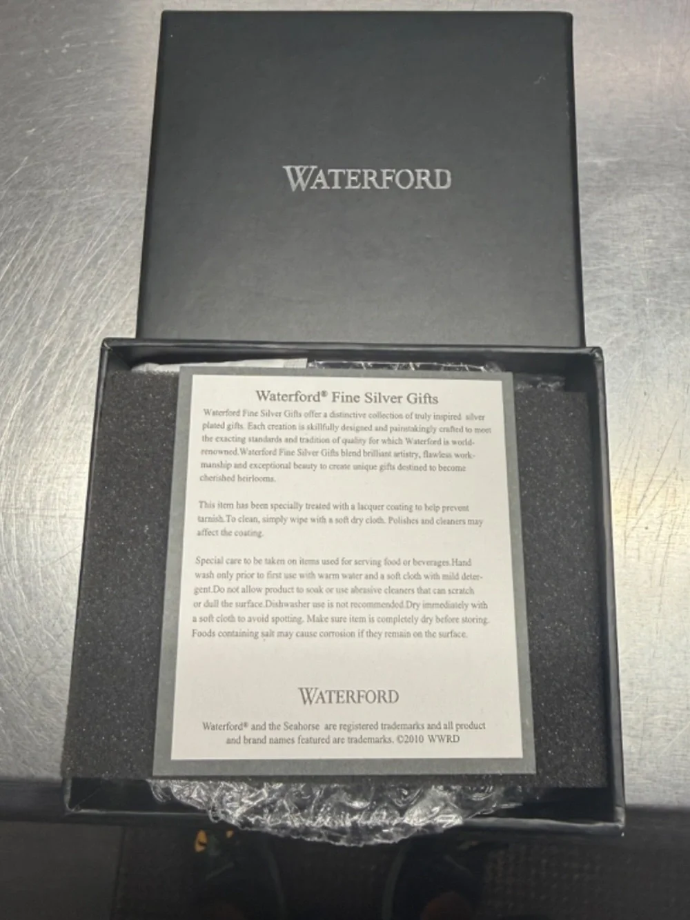 NIB Waterford Lismore Diamond Silver Ring Holder
